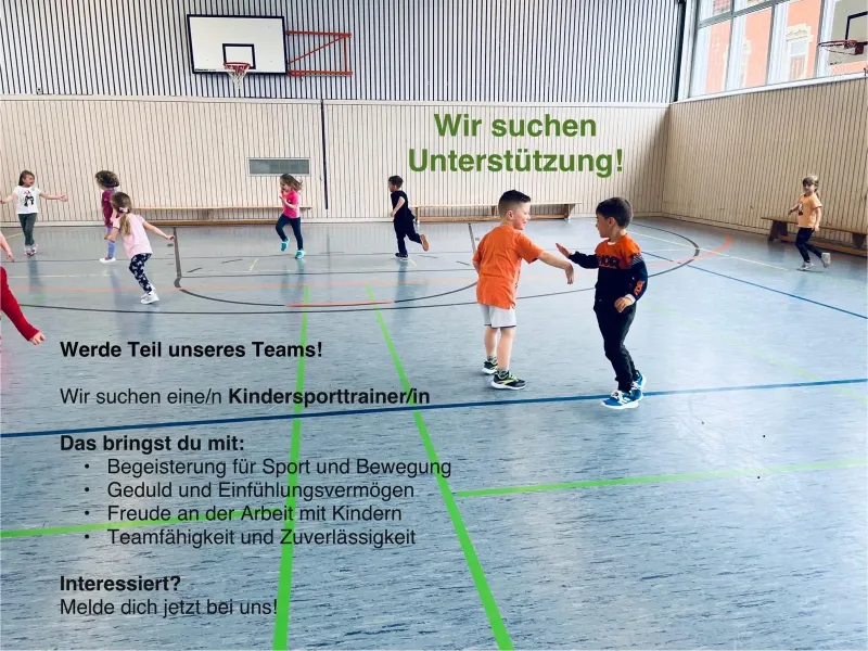 Wir suchen Unterstützung im Bereich Kindersport