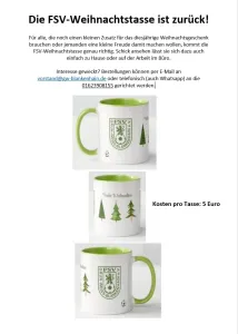 Die FSV-Weihnachtstasse ist zurück!